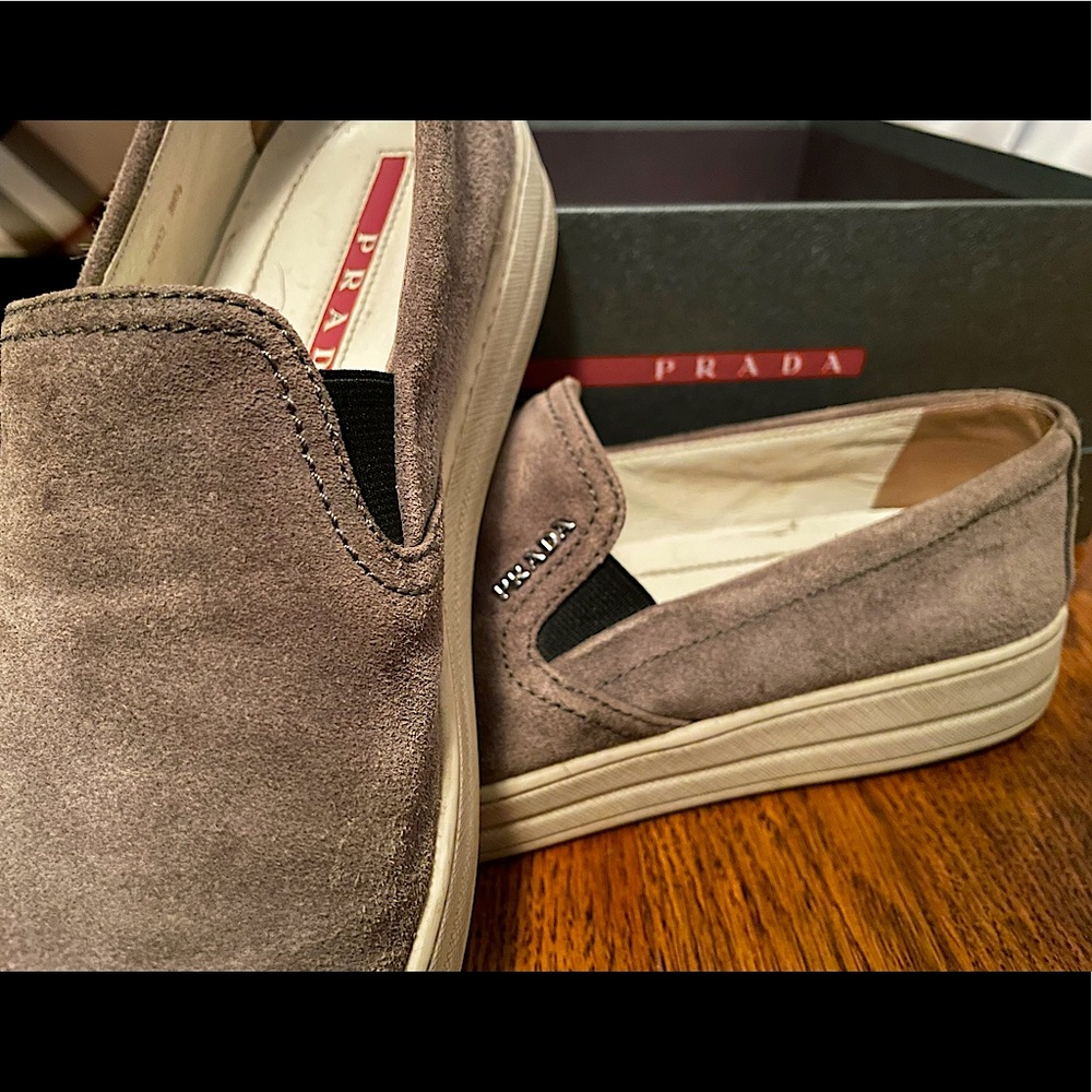 Prada Suede Slip Ons